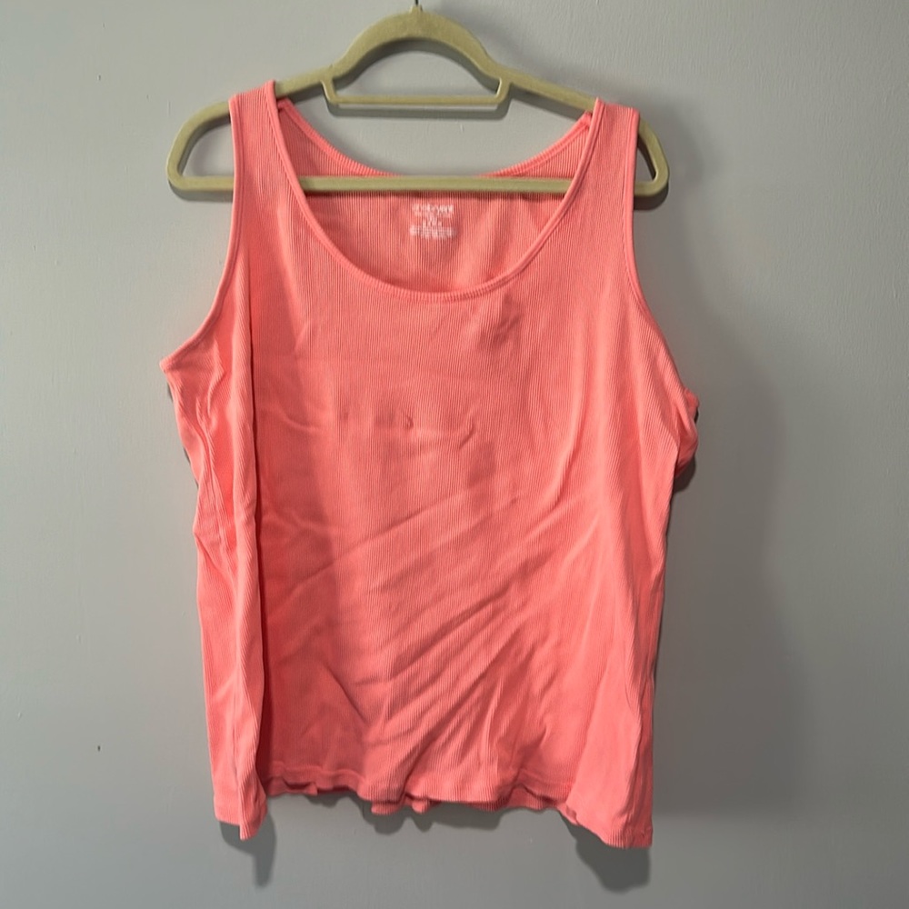 Lane Bryant Coral Ribbed Tank Top Sz 18/20
